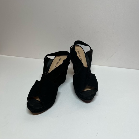 MASSINI BLACK WEDGE SANDALS SIZE 11 - Picture 11 of 11